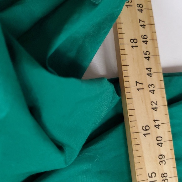 Heyton Emerald Green Embroided Lace Trim Of Shoulder MIDI Dress Sz L Cottagecore - Picture 11 of 14